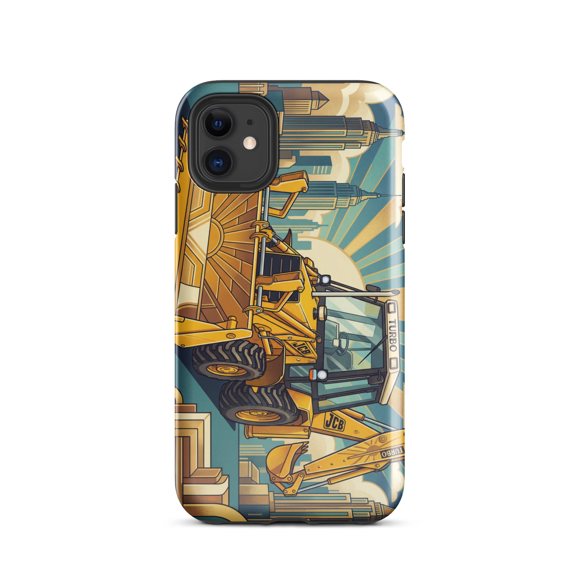 The Tractor Mugs Store iPhone 11 JCB 3CX TURBO | Art Deco Tough Case for iPhone® Quality Farmers Merch