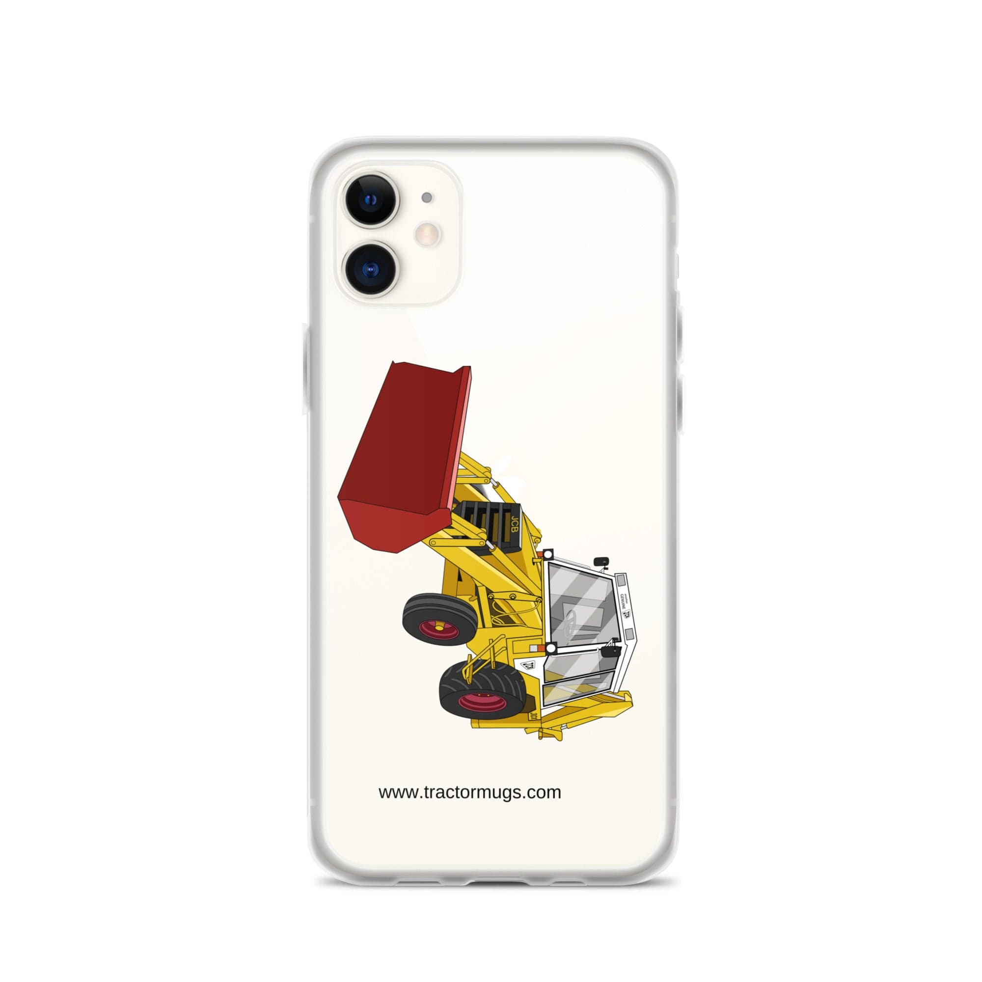 The Tractor Mugs Store iPhone 11 JCB 3CX White Cabin 2WD | Clear Case for iPhone® Quality Farmers Merch