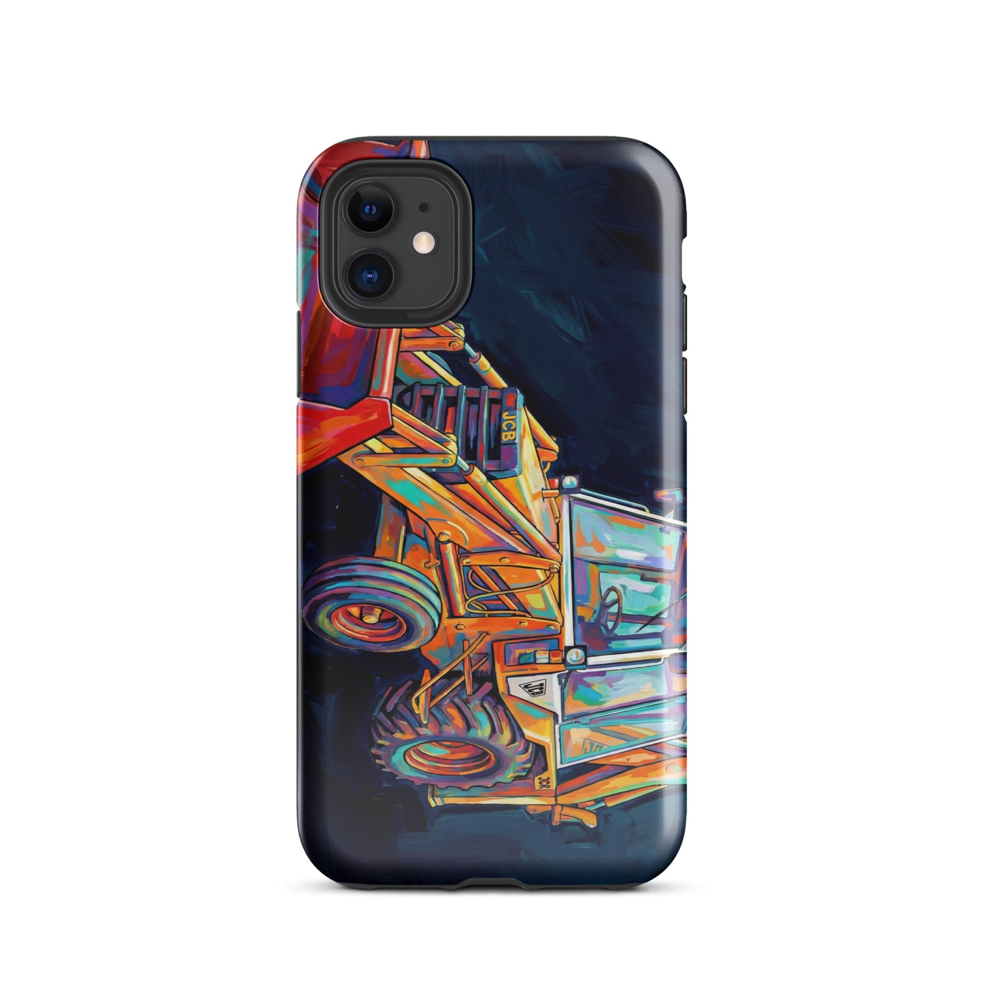 The Tractor Mugs Store iPhone 11 JCB 3CX White Cabin | Splash Art Tough Case for iPhone® Quality Farmers Merch