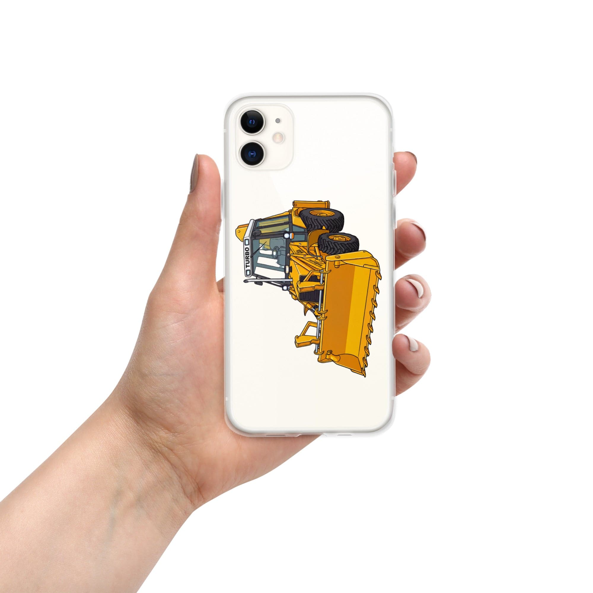 The Tractor Mugs Store iPhone 11 JCB Grey Cab TURBO | Clear Case for iPhone® Quality Farmers Merch