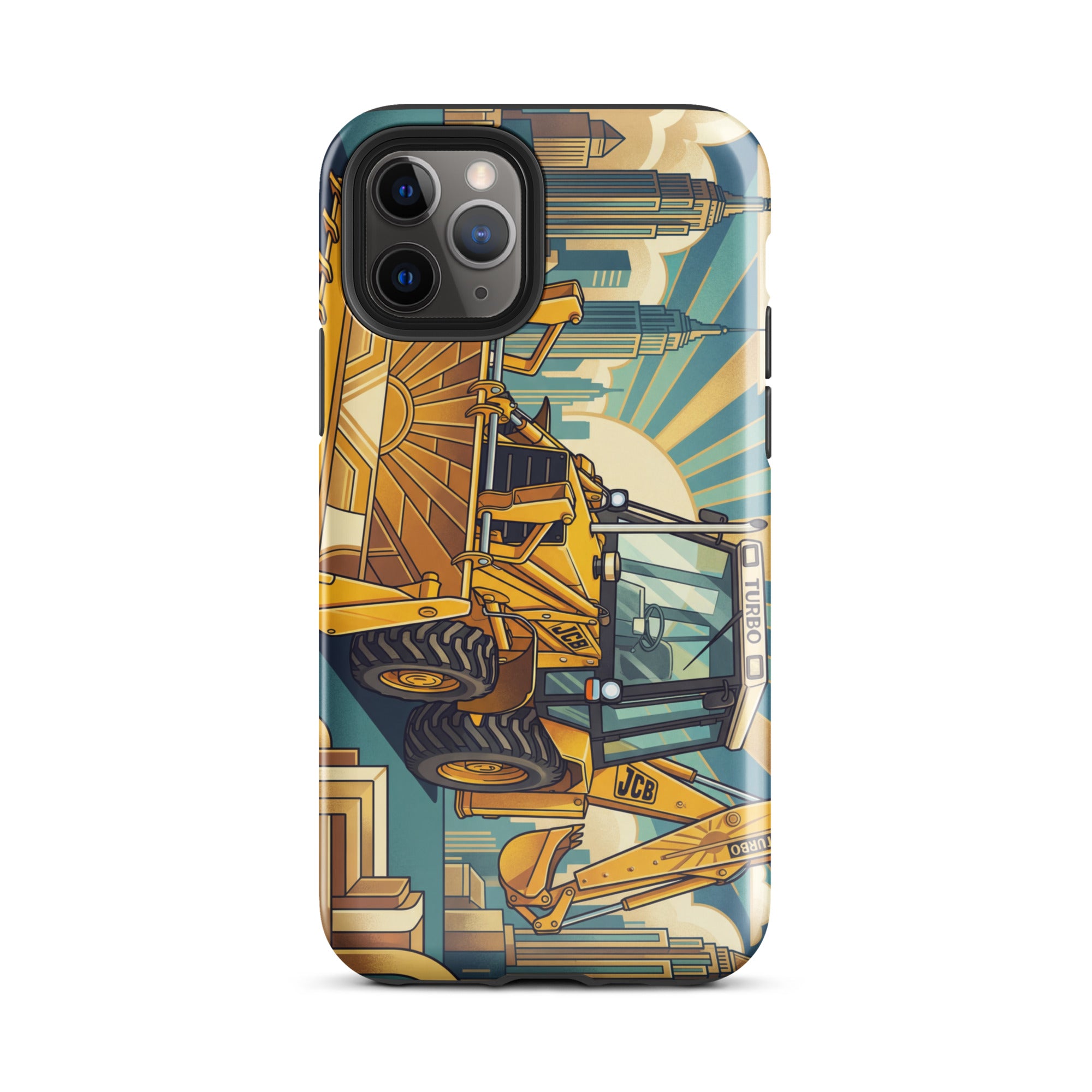 The Tractor Mugs Store iPhone 11 Pro JCB 3CX TURBO | Art Deco Tough Case for iPhone® Quality Farmers Merch