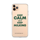 The Tractor Mugs Store iPhone 11 Pro Max KEEP CALM and KEEP MILKING | Clear Case for iPhone® Quality Farmers Merch