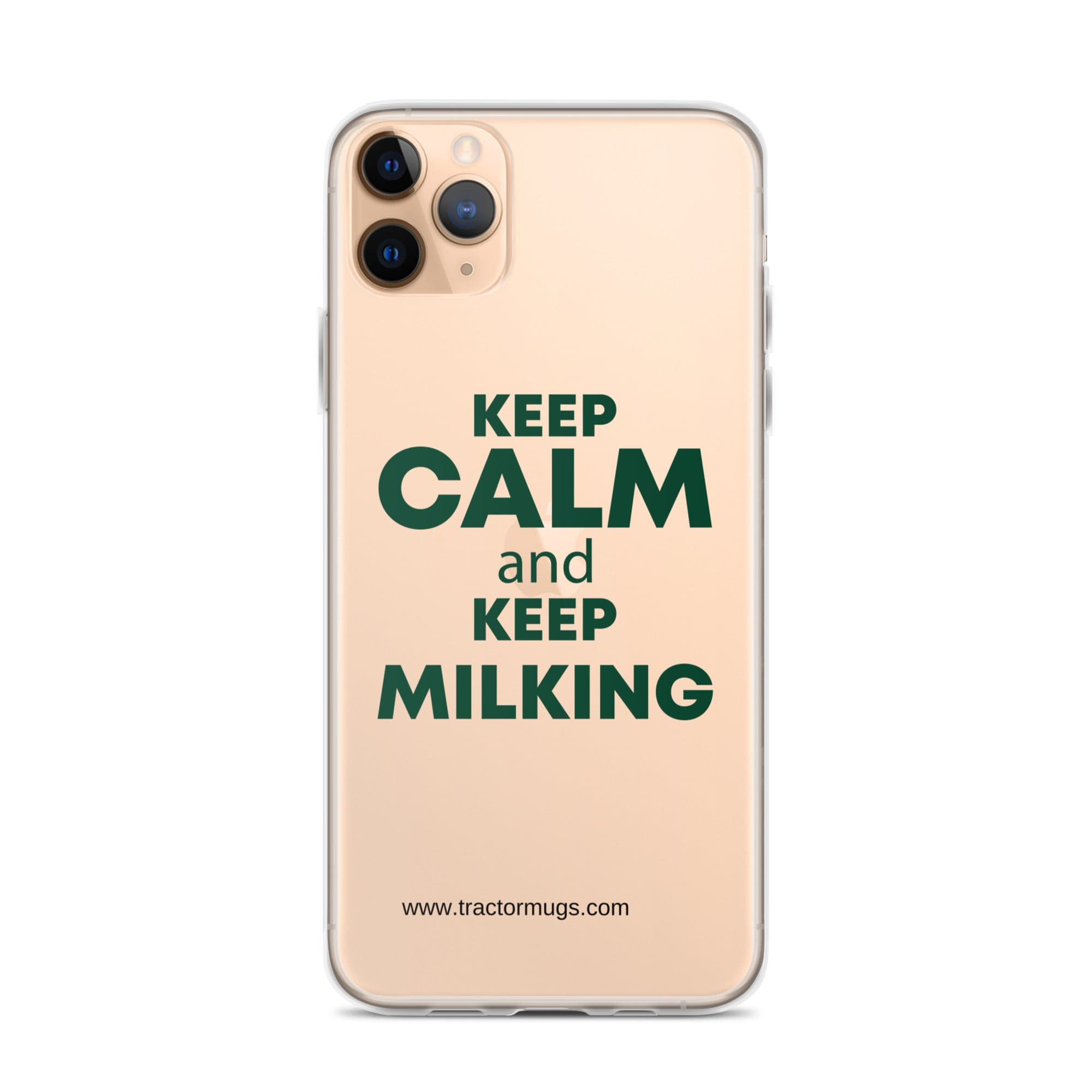 The Tractor Mugs Store iPhone 11 Pro Max KEEP CALM and KEEP MILKING | Clear Case for iPhone® Quality Farmers Merch