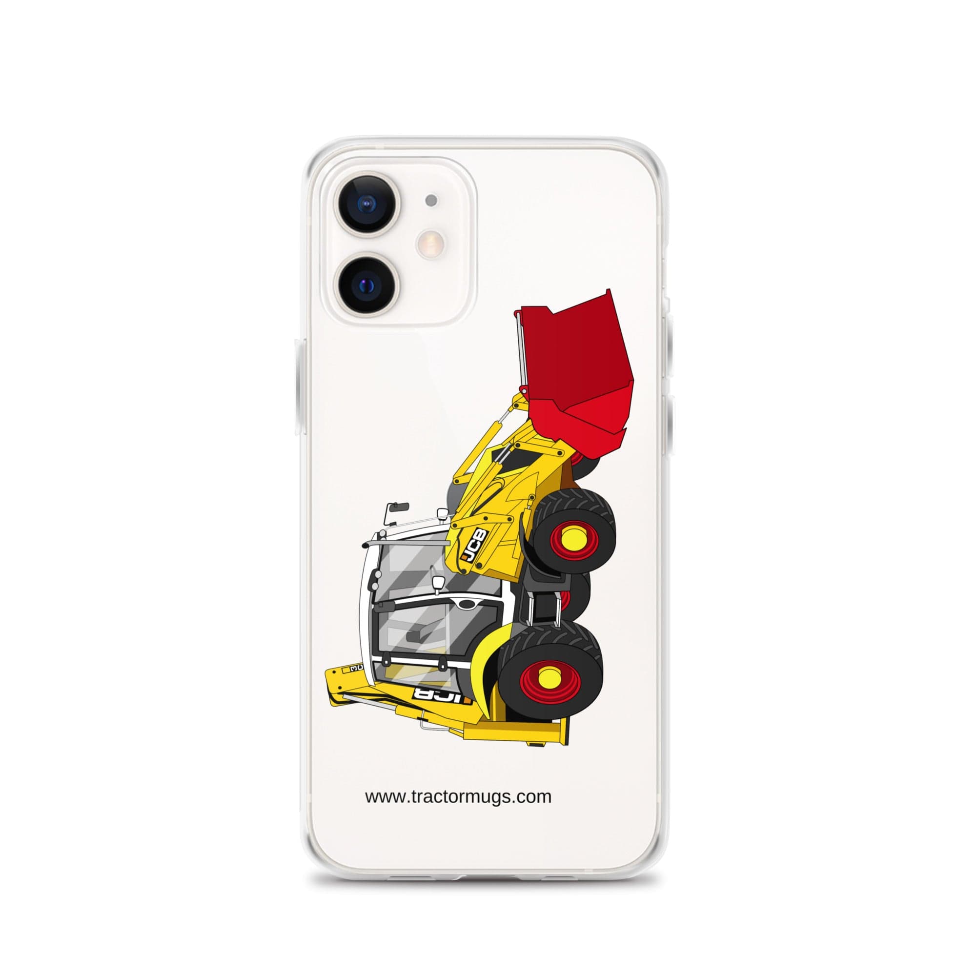 The Tractor Mugs Store iPhone 12 JCB 3CX 70th Anniversary Edition | Clear Case for iPhone® Quality Farmers Merch
