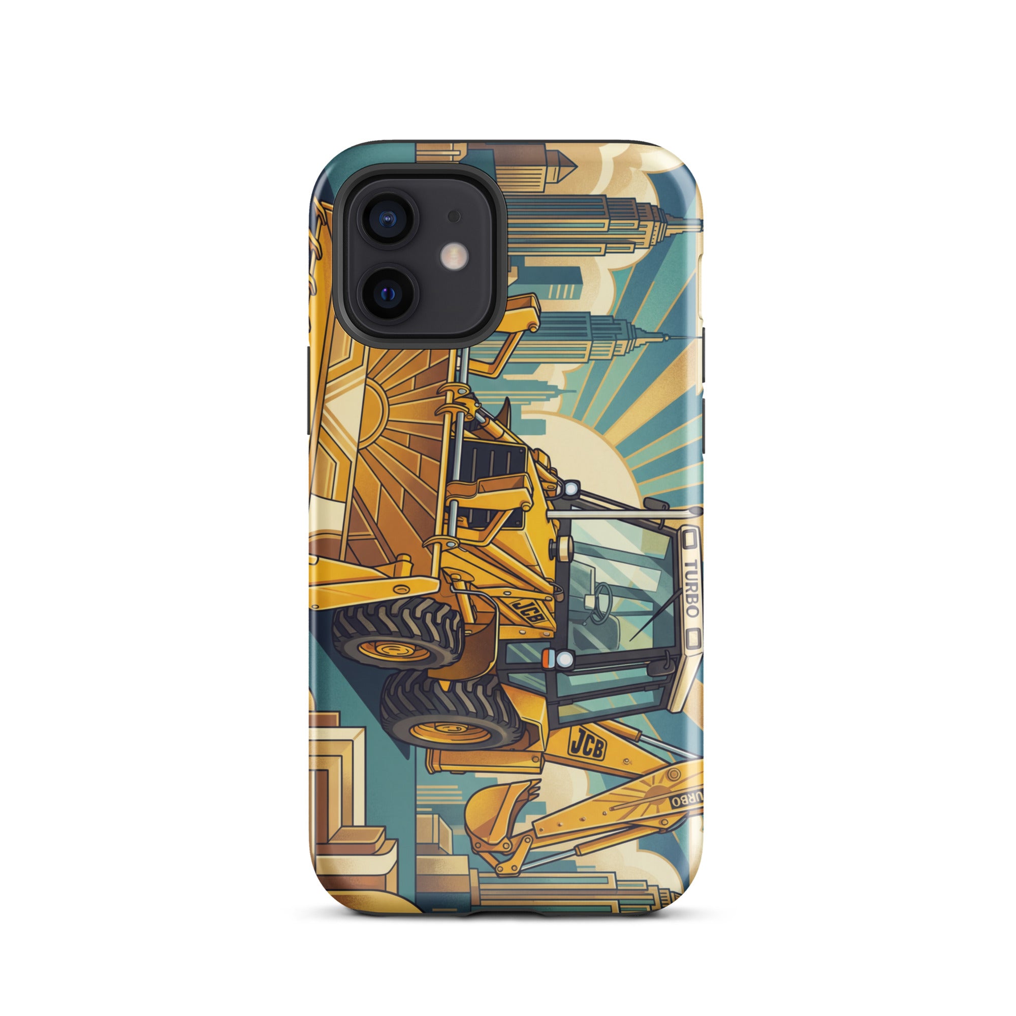 The Tractor Mugs Store iPhone 12 JCB 3CX TURBO | Art Deco Tough Case for iPhone® Quality Farmers Merch