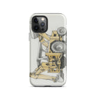 The Tractor Mugs Store iPhone 12 Pro JCB 3C II Pencil Sketch | Tough Case for iPhone® Quality Farmers Merch