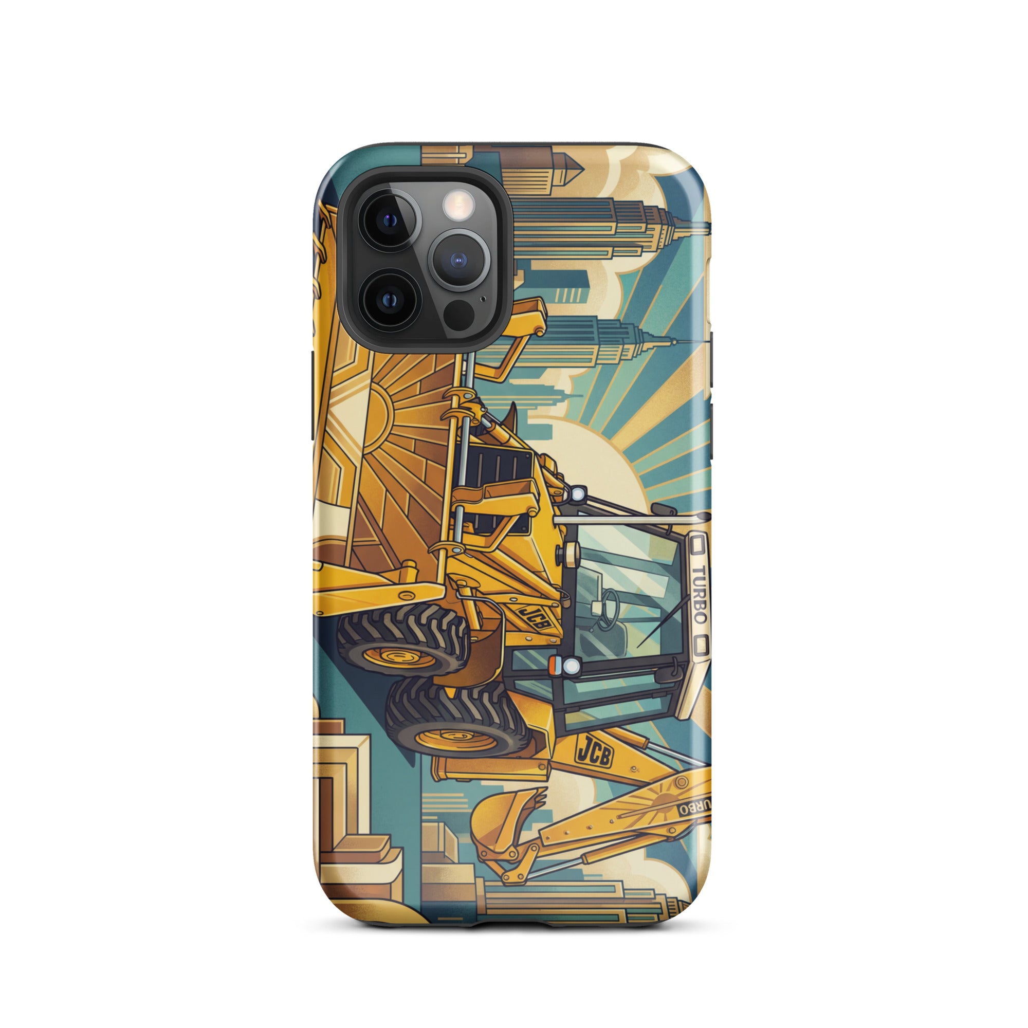 The Tractor Mugs Store iPhone 12 Pro JCB 3CX TURBO | Art Deco Tough Case for iPhone® Quality Farmers Merch