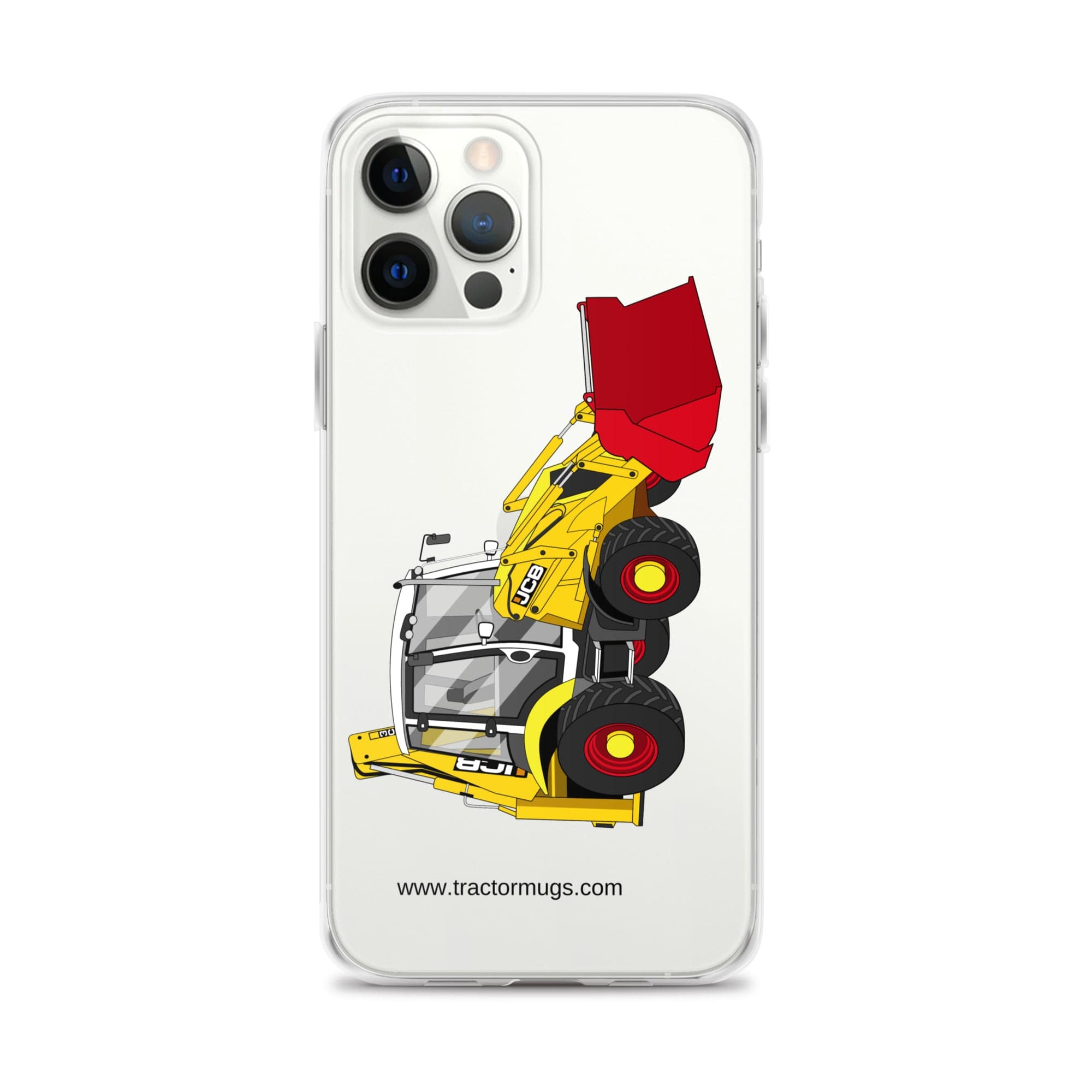 The Tractor Mugs Store iPhone 12 Pro Max JCB 3CX 70th Anniversary Edition | Clear Case for iPhone® Quality Farmers Merch