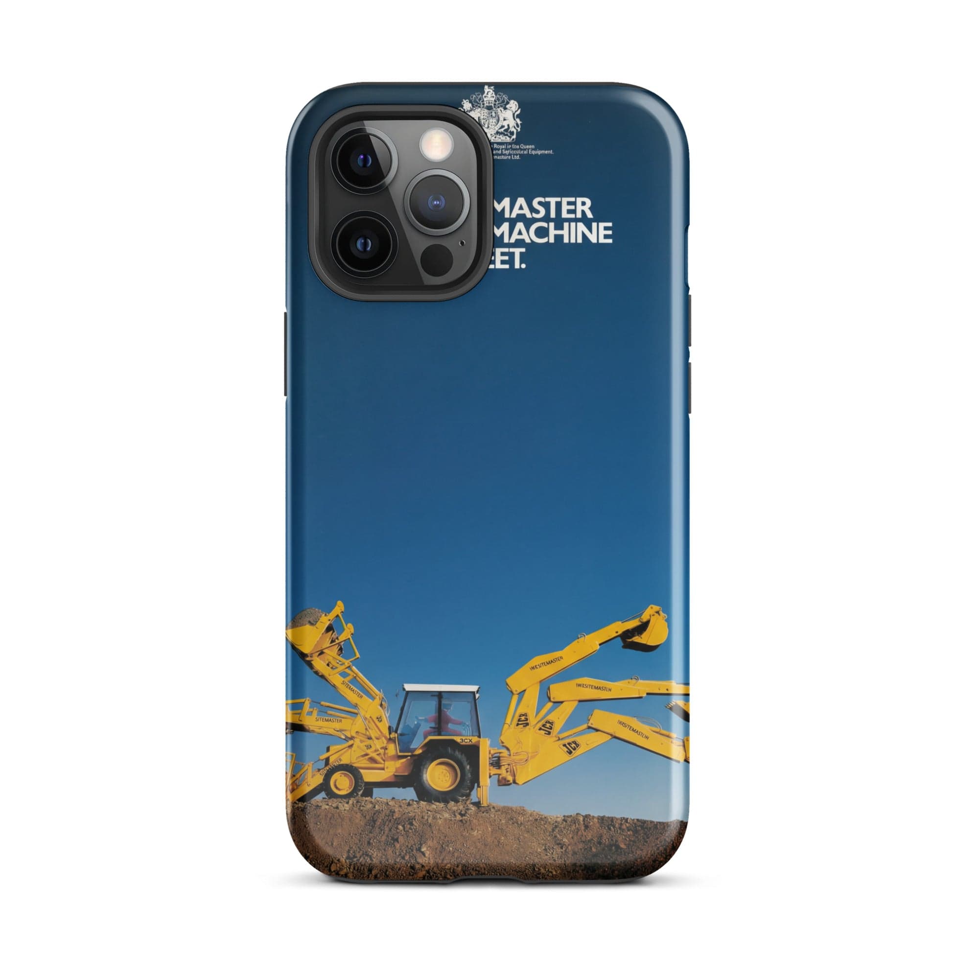 The Tractor Mugs Store iPhone 12 Pro Max JCB 3CX Sitemaster Advert (1988) | Tough Case for iPhone® Quality Farmers Merch