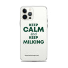 The Tractor Mugs Store iPhone 12 Pro Max KEEP CALM and KEEP MILKING | Clear Case for iPhone® Quality Farmers Merch