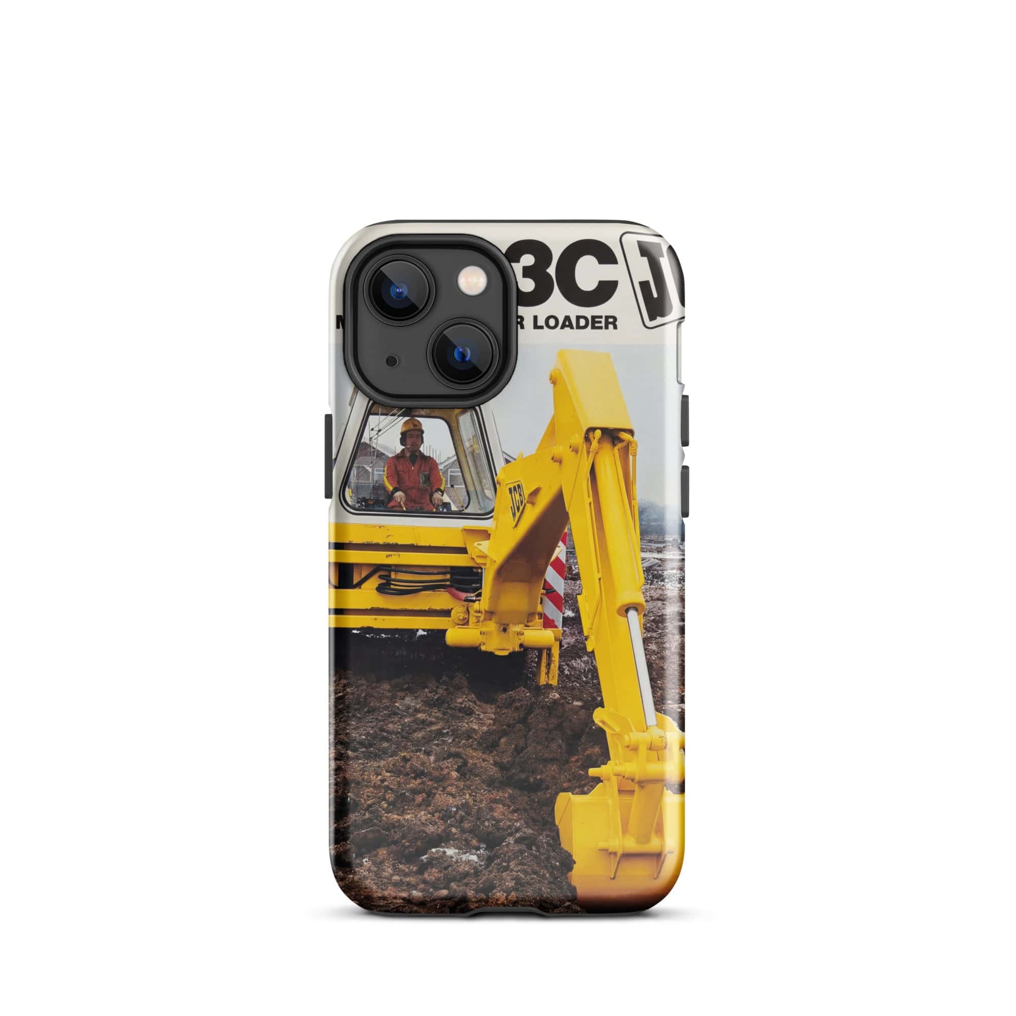 The Tractor Mugs Store iPhone 13 mini JCB 3C II Advert  | Tough Case for iPhone® Quality Farmers Merch