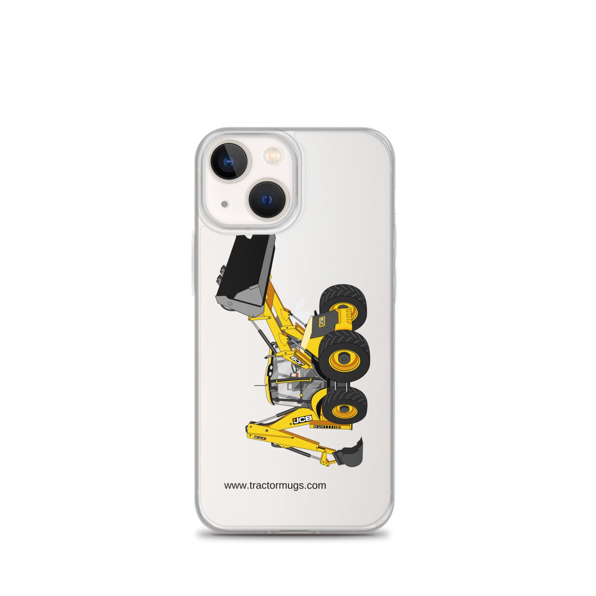 The Tractor Mugs Store iPhone 13 mini JCB 5CX Backhoe | Clear Case for iPhone® Quality Farmers Merch