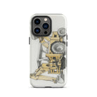 The Tractor Mugs Store iPhone 13 Pro JCB 3C II Pencil Sketch | Tough Case for iPhone® Quality Farmers Merch