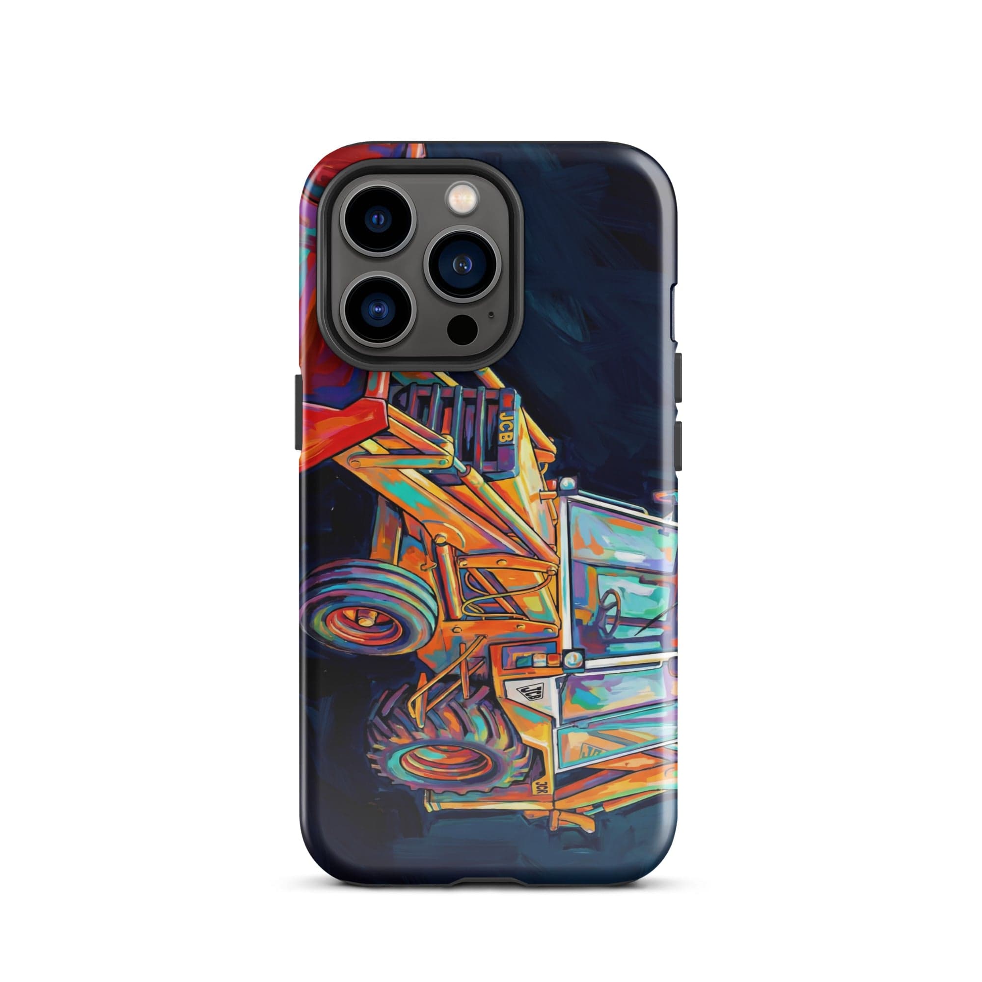 The Tractor Mugs Store iPhone 13 Pro JCB 3CX White Cabin | Splash Art Tough Case for iPhone® Quality Farmers Merch