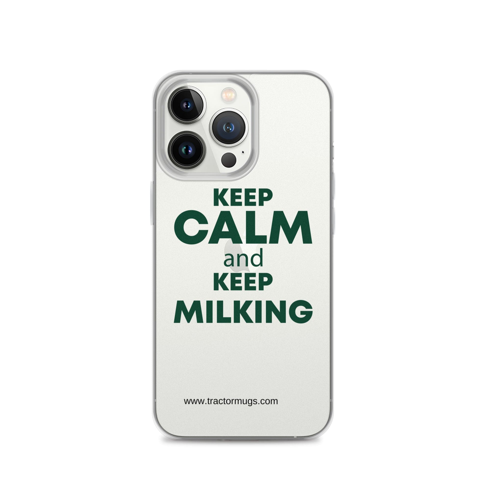 The Tractor Mugs Store iPhone 13 Pro KEEP CALM and KEEP MILKING | Clear Case for iPhone® Quality Farmers Merch