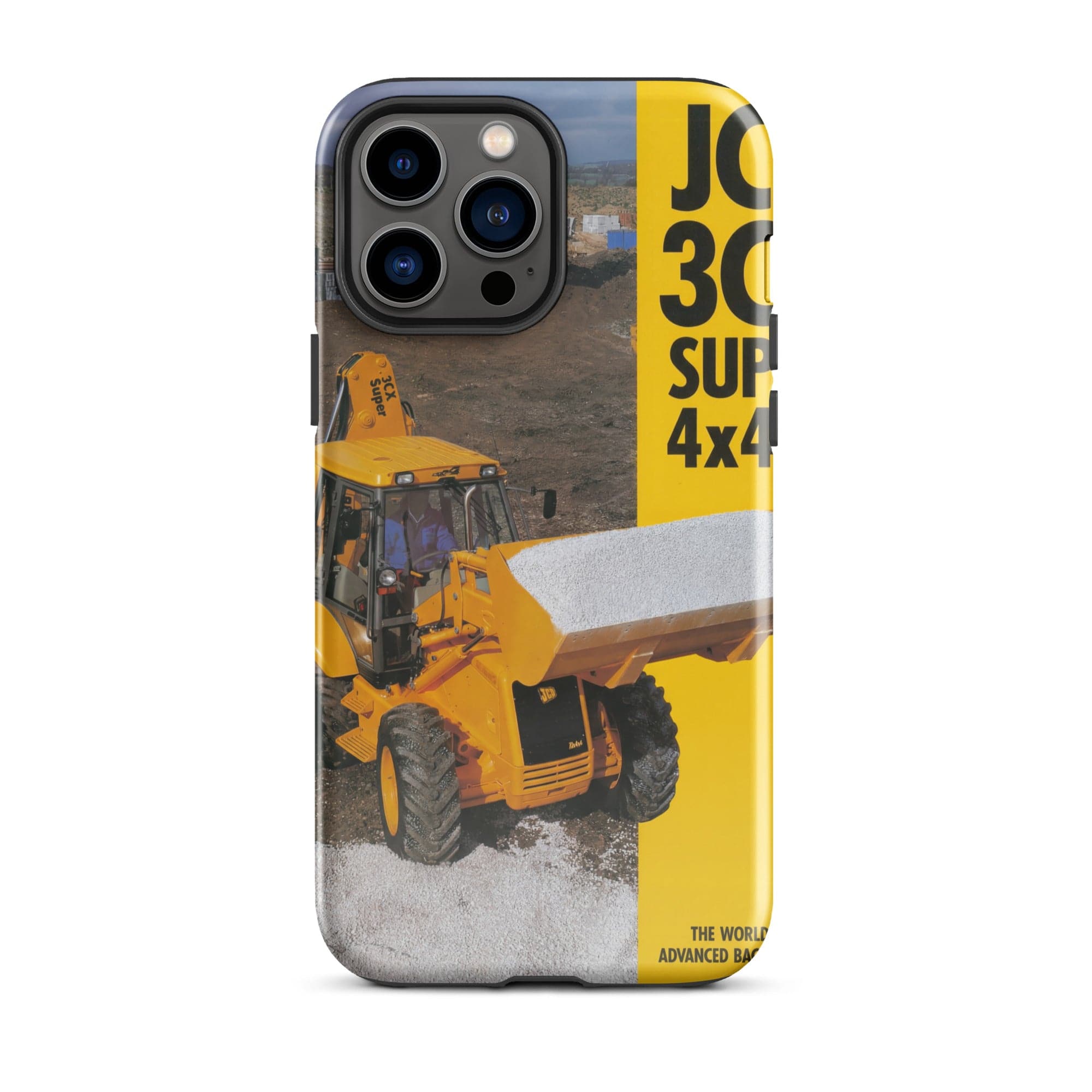 The Tractor Mugs Store iPhone 13 Pro Max JCB 3CX 4x4x4 Brochure | Tough Case for iPhone® Quality Farmers Merch