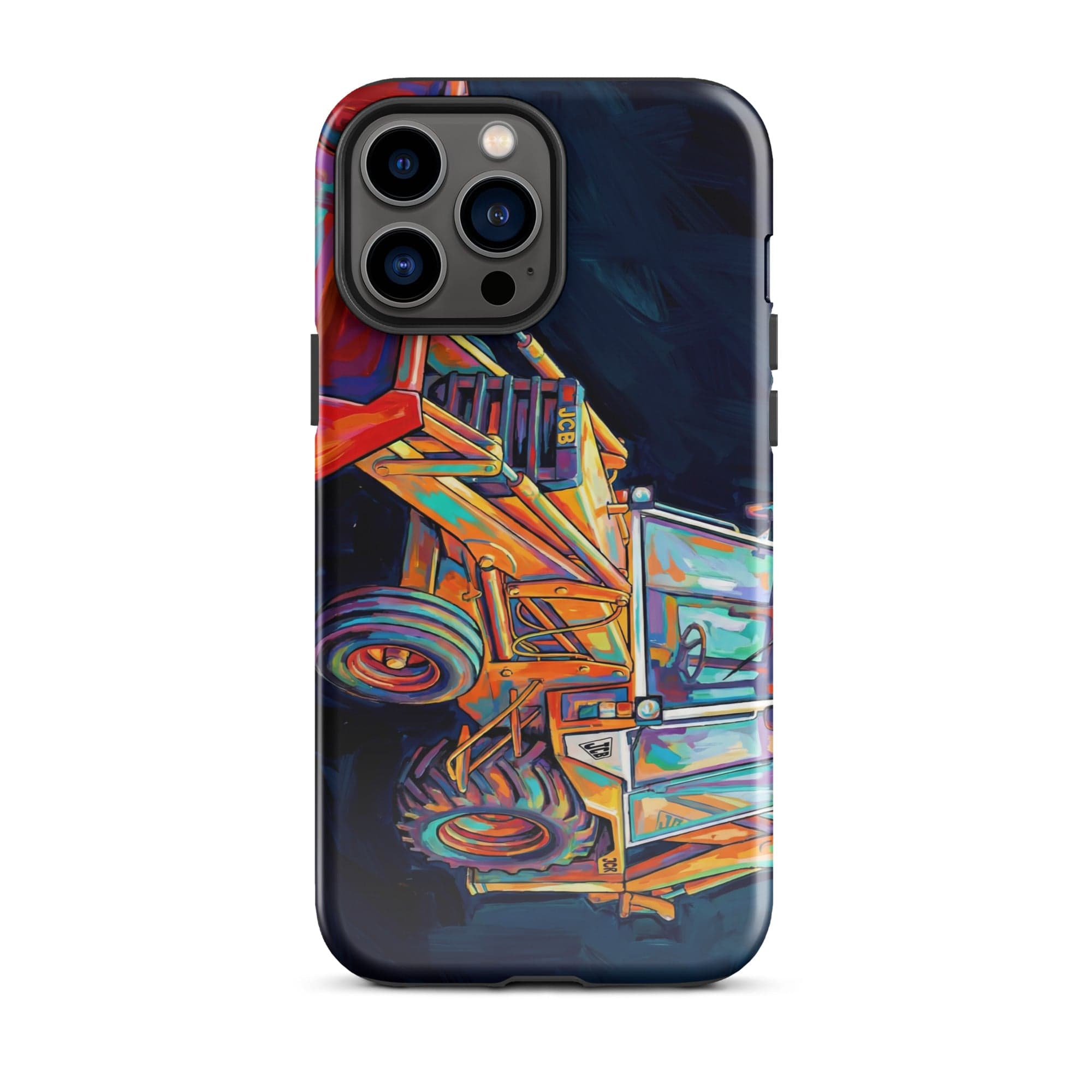 The Tractor Mugs Store iPhone 13 Pro Max JCB 3CX White Cabin | Splash Art Tough Case for iPhone® Quality Farmers Merch