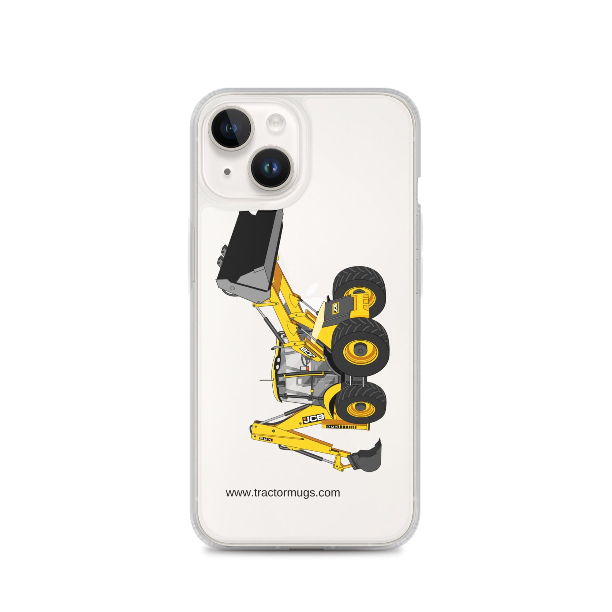 The Tractor Mugs Store iPhone 14 JCB 5CX Backhoe | Clear Case for iPhone® Quality Farmers Merch