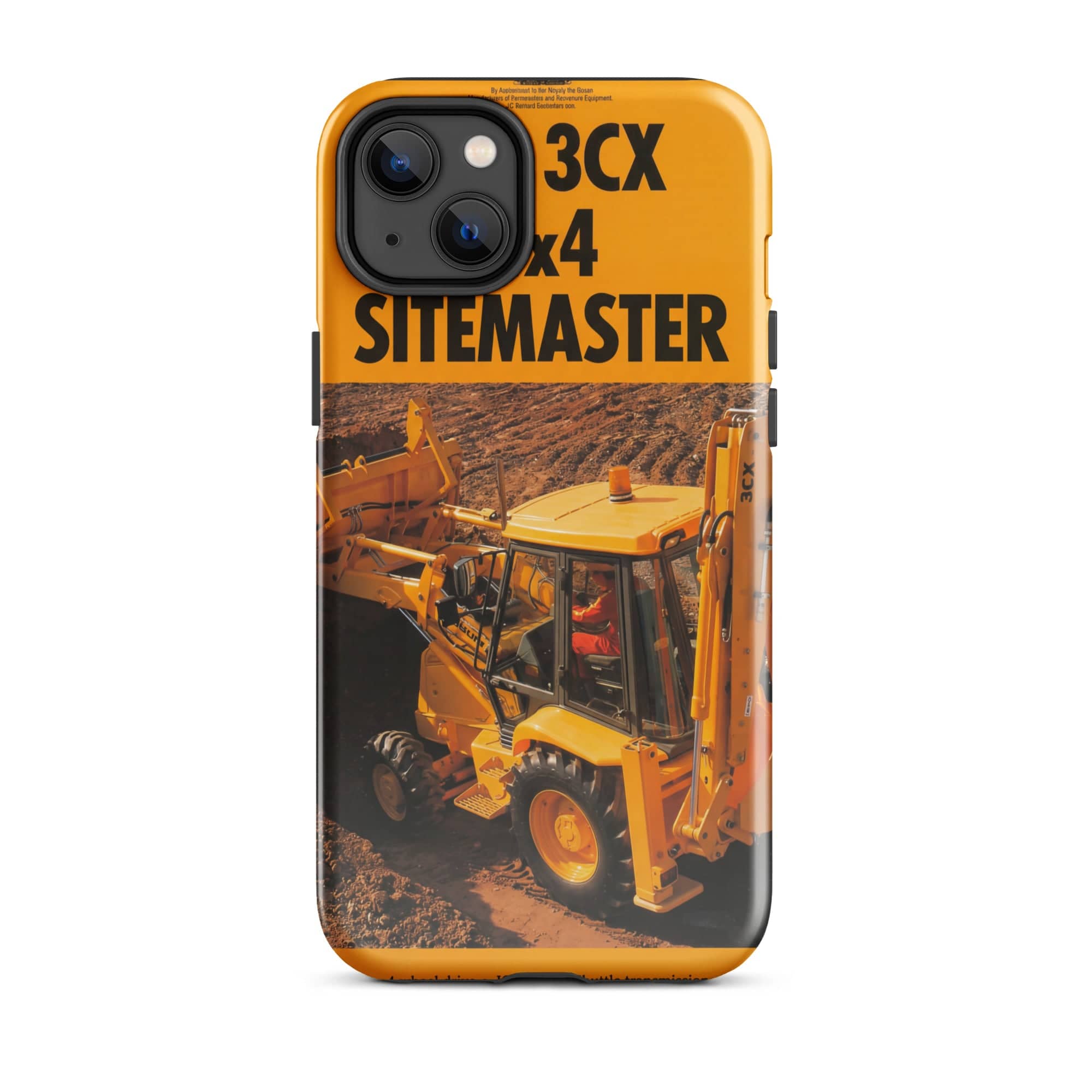 The Tractor Mugs Store iPhone 14 Plus JCB 3CX Sitemaster Brochure | Tough Case for iPhone® Quality Farmers Merch