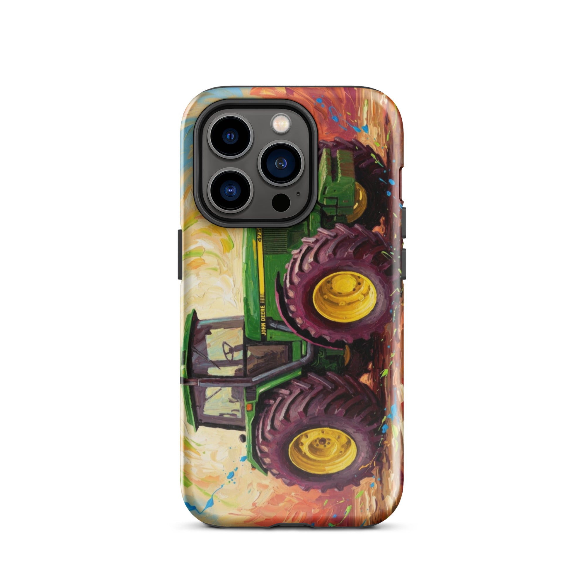 The Tractor Mugs Store iPhone 14 Pro John Deere 4755 Splash Art | Tough Case for iPhone® Quality Farmers Merch