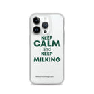 The Tractor Mugs Store iPhone 14 Pro KEEP CALM and KEEP MILKING | Clear Case for iPhone® Quality Farmers Merch