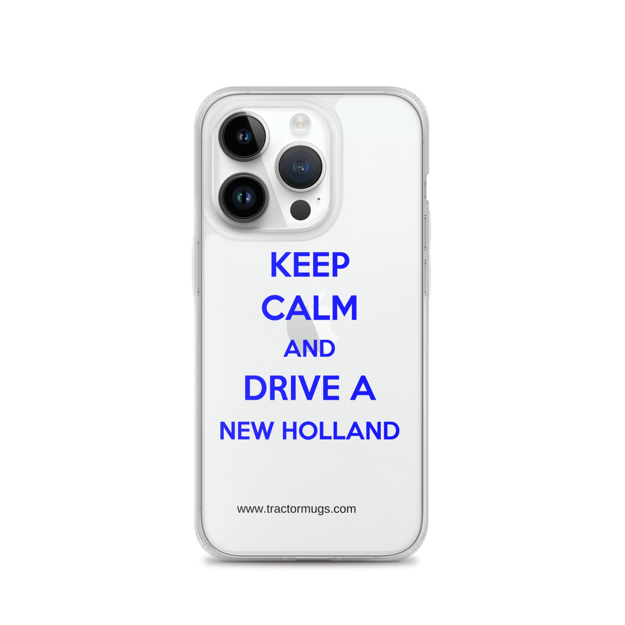 The Tractor Mugs Store iPhone 14 Pro Keep Calm New Holland | Clear Case for iPhone® Quality Farmers Merch