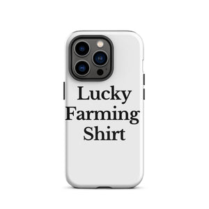 The Tractor Mugs Store iPhone 14 Pro LUCKY FARMING SHIRT | Tough Case for iPhone® Quality Farmers Merch