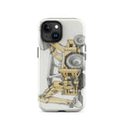 The Tractor Mugs Store iPhone 15 JCB 3C II Pencil Sketch | Tough Case for iPhone® Quality Farmers Merch