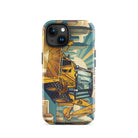 The Tractor Mugs Store iPhone 15 JCB 3CX TURBO | Art Deco Tough Case for iPhone® Quality Farmers Merch