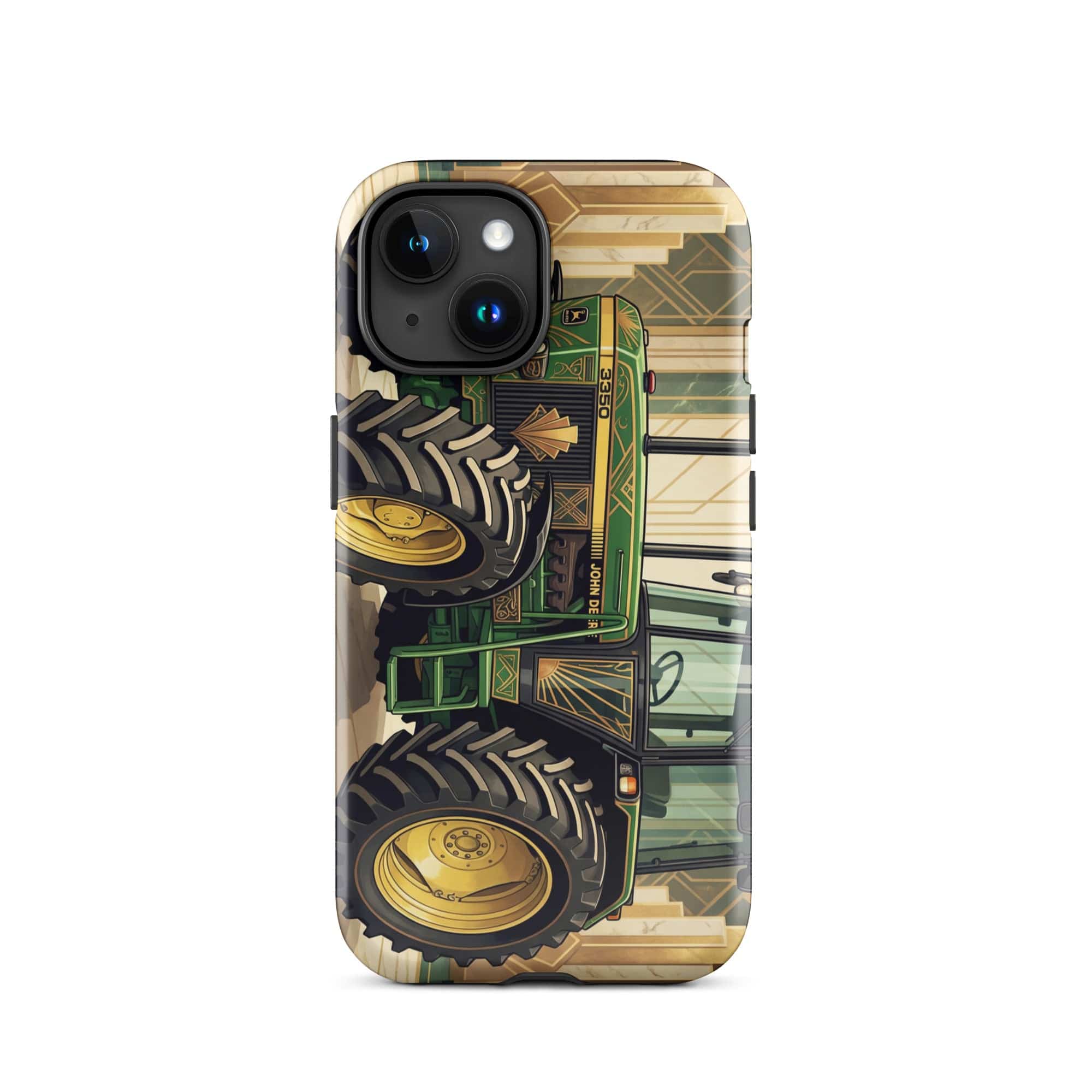 The Tractor Mugs Store iPhone 15 John Deere 3350 | Art Deco Tough Case for iPhone® Quality Farmers Merch
