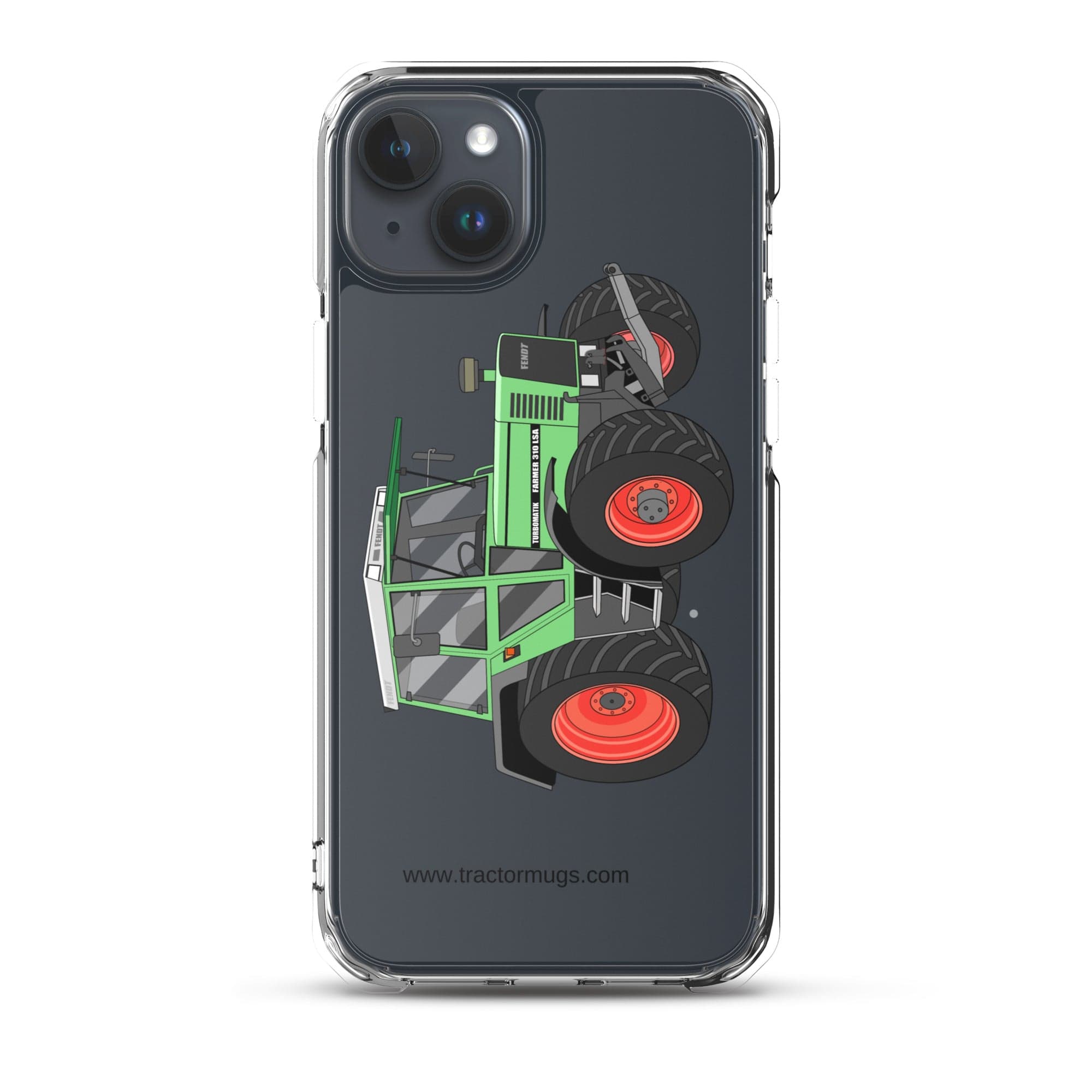 The Tractor Mugs Store iPhone 15 Plus Fendt 310 LSA  |  Clear Case for iPhone® Quality Farmers Merch