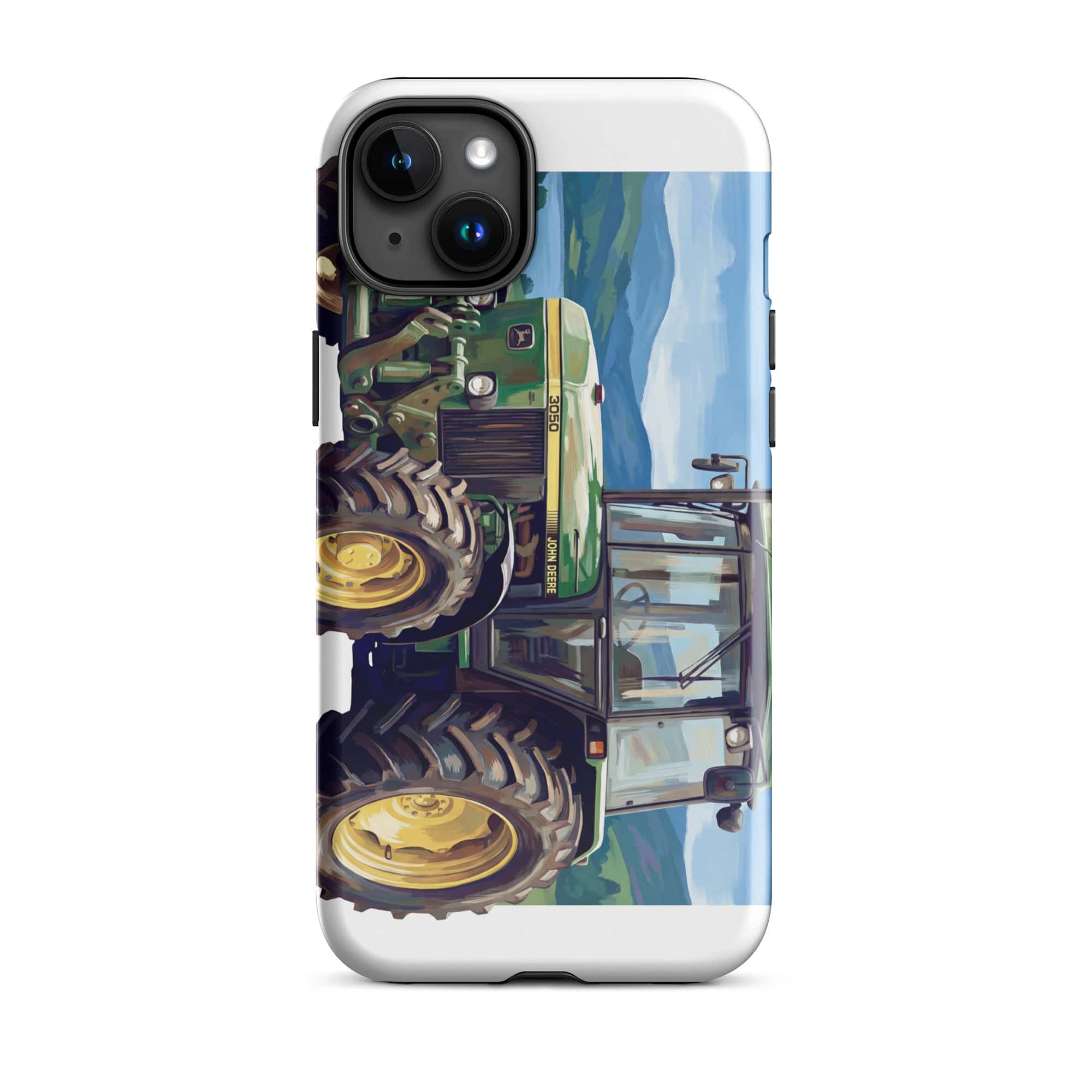 The Tractor Mugs Store iPhone 15 Plus John Deere 3050 | Splash Art Tough Case for iPhone® Quality Farmers Merch