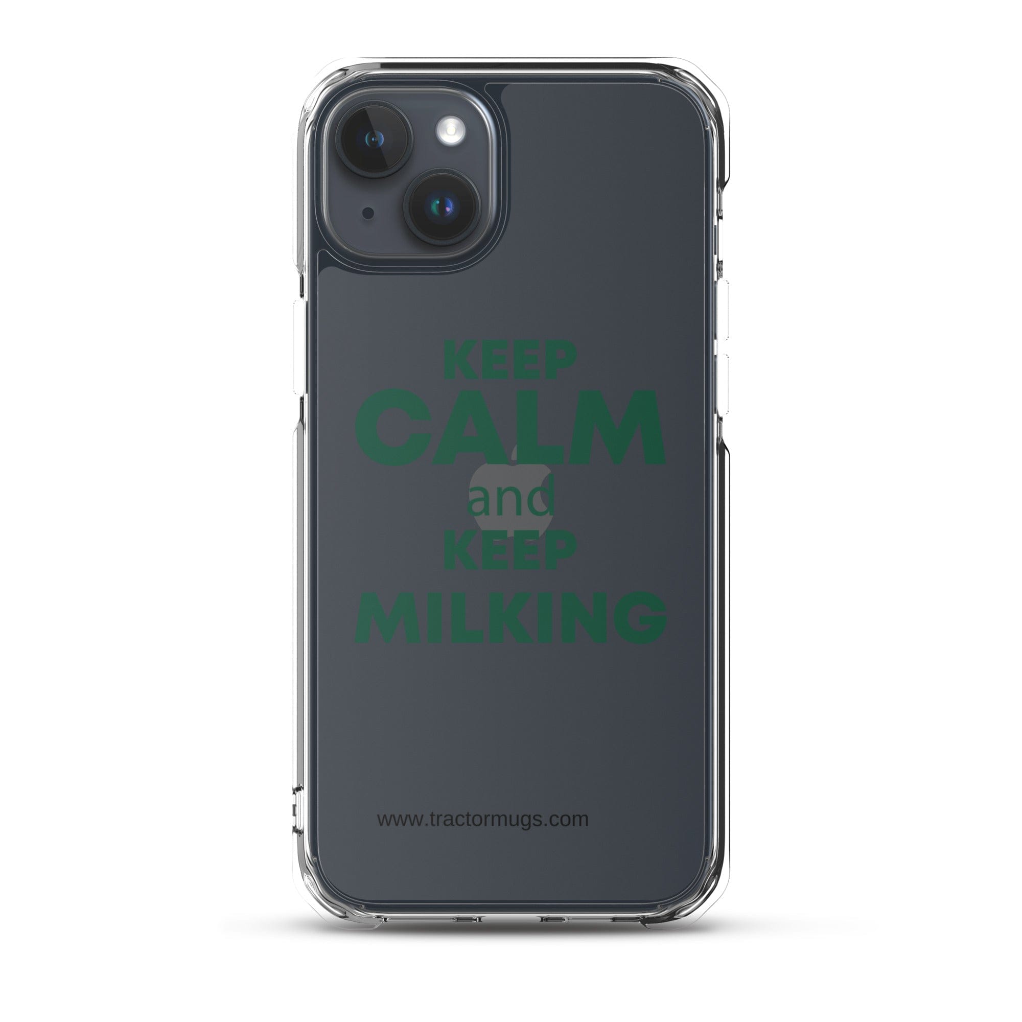 The Tractor Mugs Store iPhone 15 Plus KEEP CALM and KEEP MILKING | Clear Case for iPhone® Quality Farmers Merch
