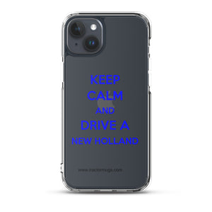 The Tractor Mugs Store iPhone 15 Plus Keep Calm New Holland | Clear Case for iPhone® Quality Farmers Merch