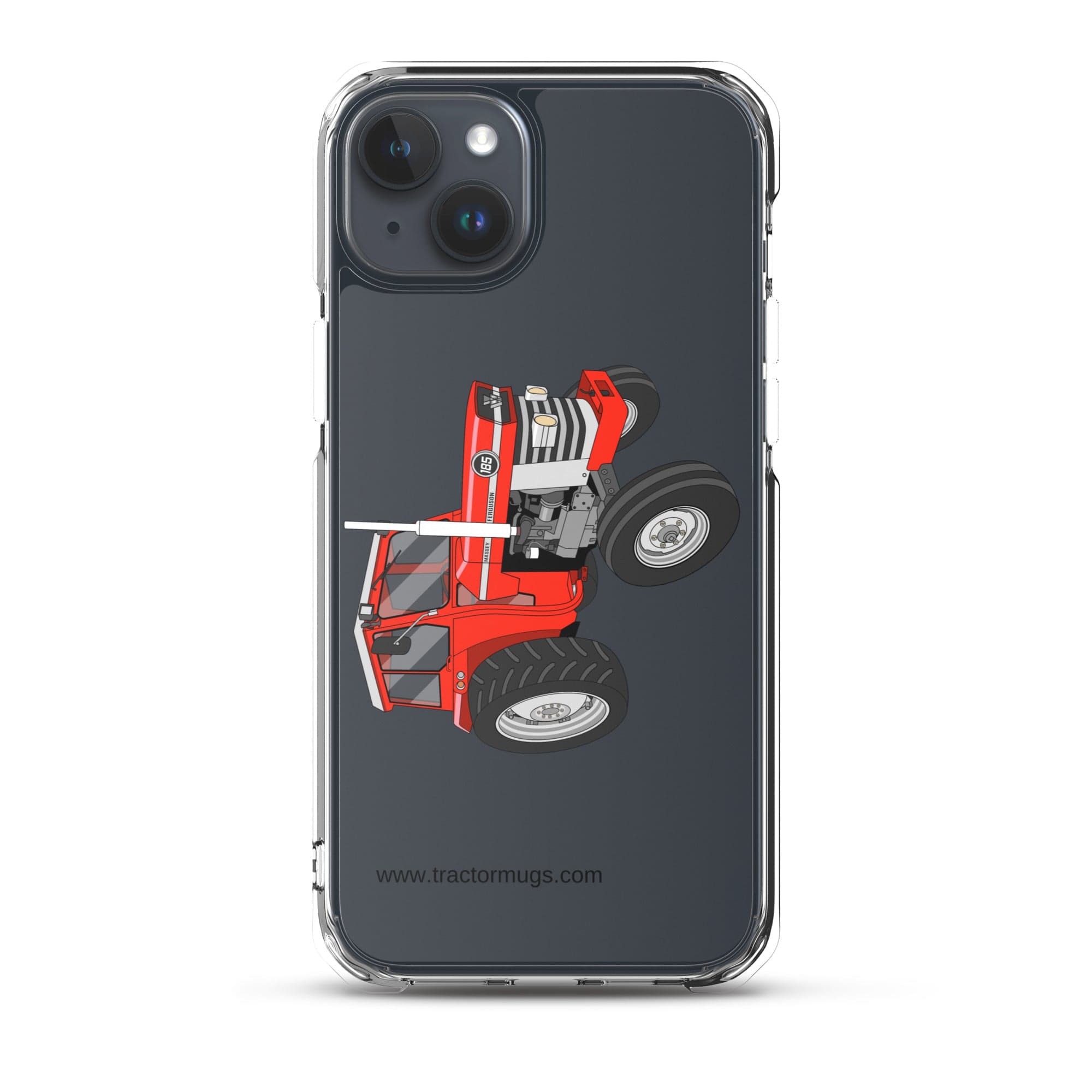 The Tractor Mugs Store iPhone 15 Plus Massey Ferguson 185  |  Clear Case for iPhone® Quality Farmers Merch