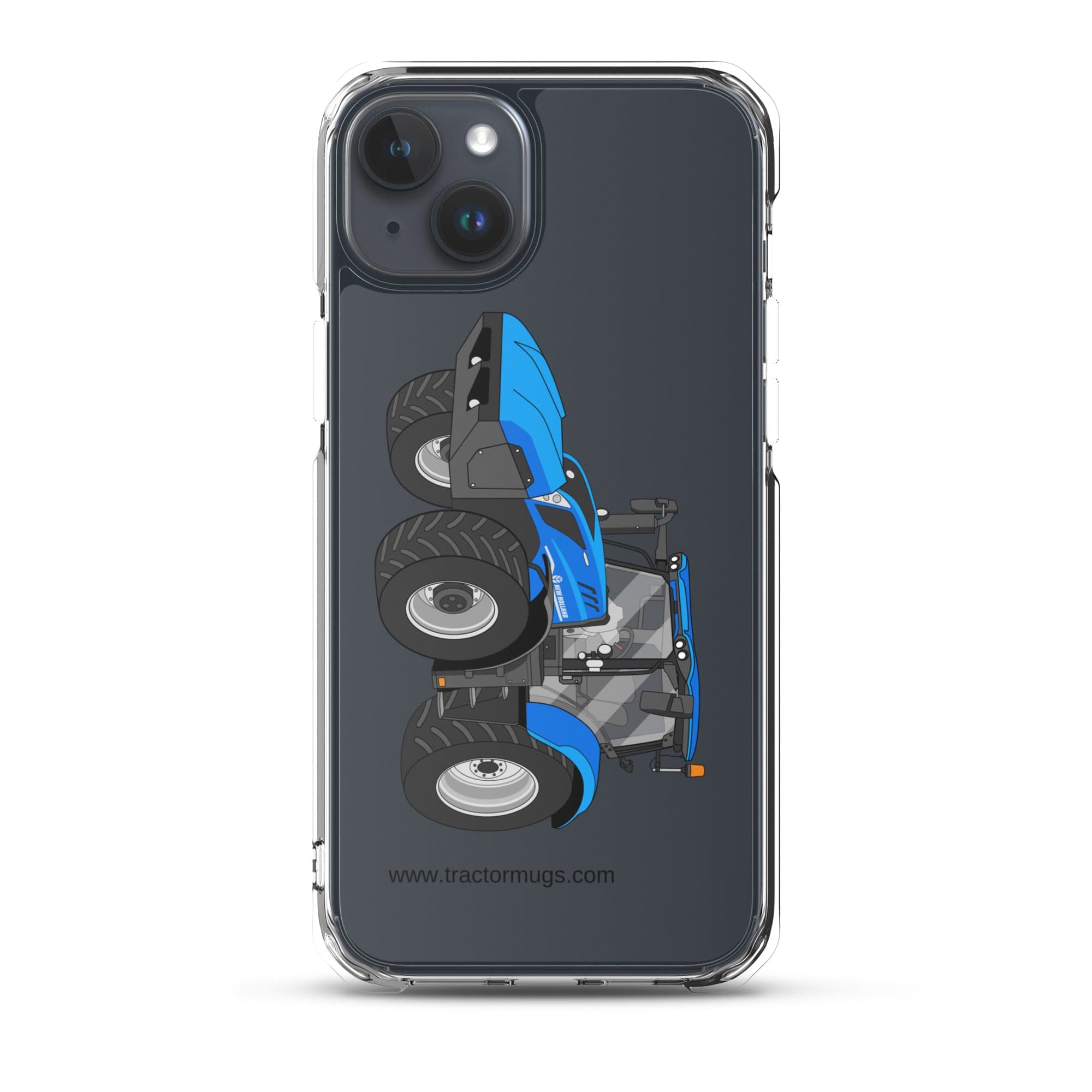 The Tractor Mugs Store iPhone 15 Plus New Holland T6 180 Methane | Clear Case for iPhone® Quality Farmers Merch