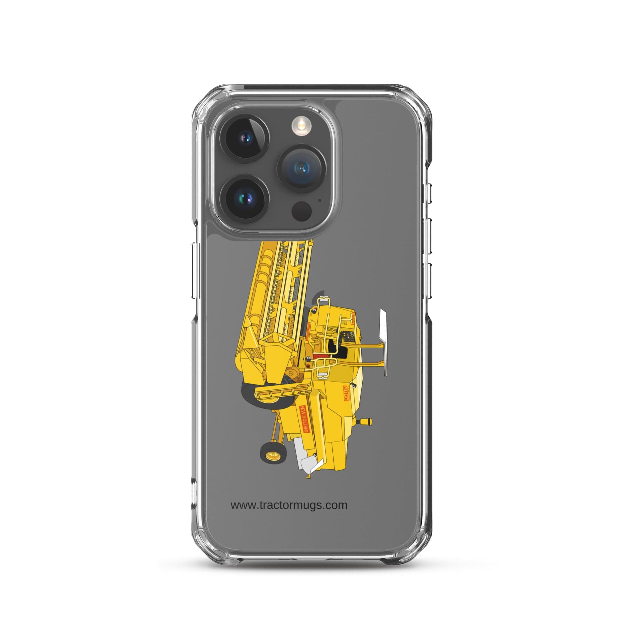 The Tractor Mugs Store iPhone 15 Pro Clayson 8060 Combine Harvester | Clear Case for iPhone® Quality Farmers Merch