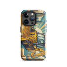 The Tractor Mugs Store iPhone 15 Pro JCB 3CX TURBO | Art Deco Tough Case for iPhone® Quality Farmers Merch