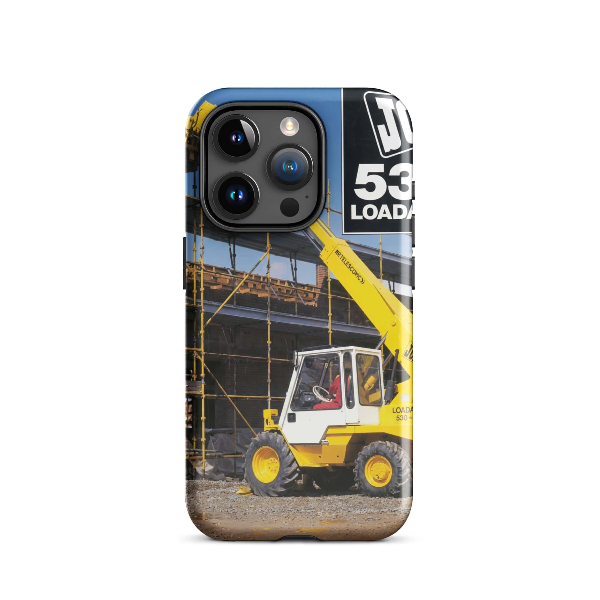The Tractor Mugs Store iPhone 15 Pro JCB Loadall 530 Brochure | Tough Case for iPhone® Quality Farmers Merch
