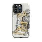 The Tractor Mugs Store iPhone 15 Pro Max JCB 3C II Pencil Sketch | Tough Case for iPhone® Quality Farmers Merch