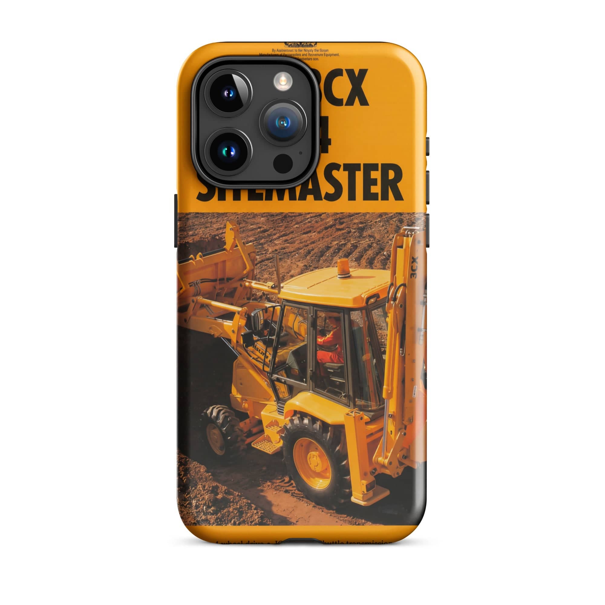 The Tractor Mugs Store iPhone 15 Pro Max JCB 3CX Sitemaster Brochure | Tough Case for iPhone® Quality Farmers Merch
