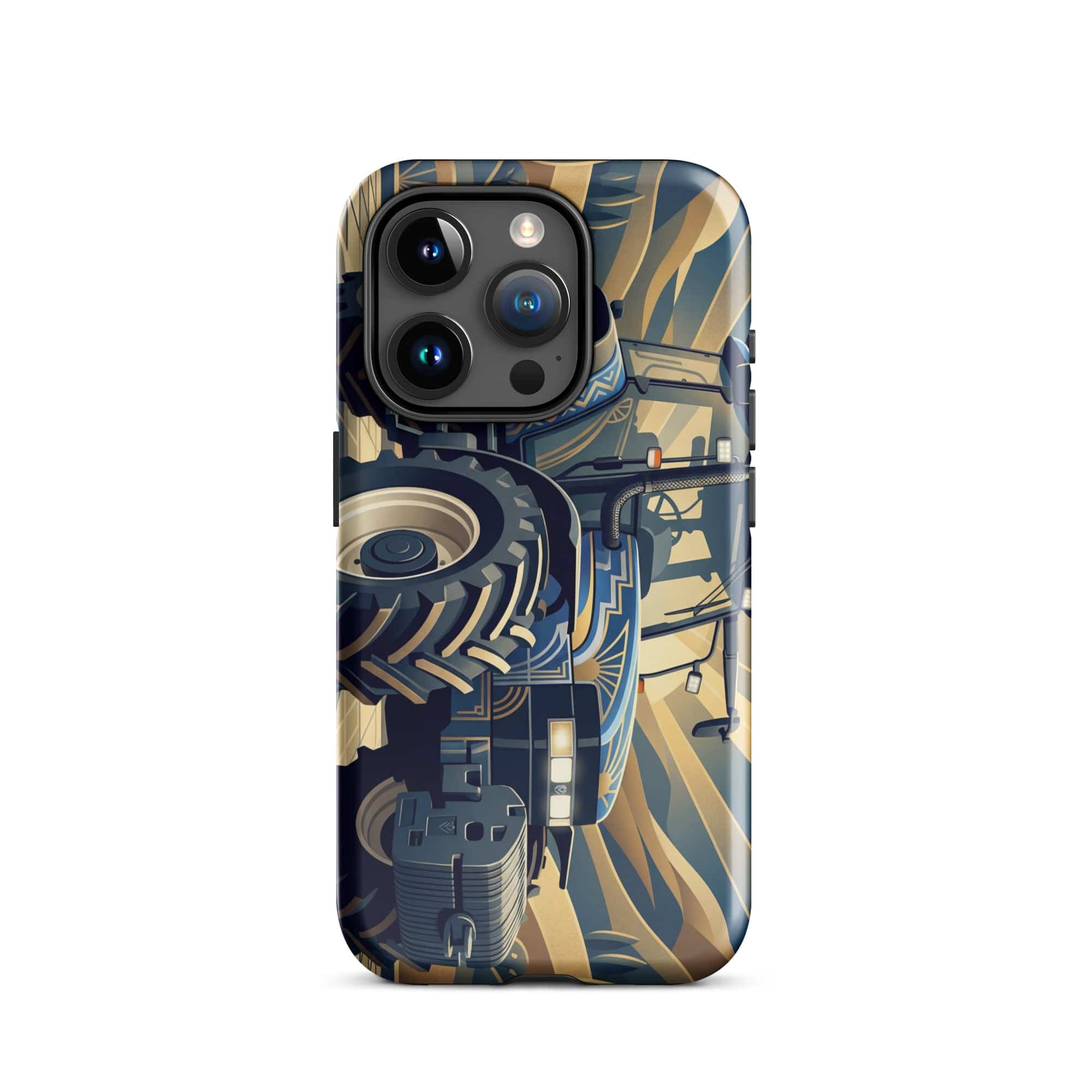 The Tractor Mugs Store iPhone 15 Pro New Holland TM 155  | Art Deco Tough Case for iPhone® Quality Farmers Merch