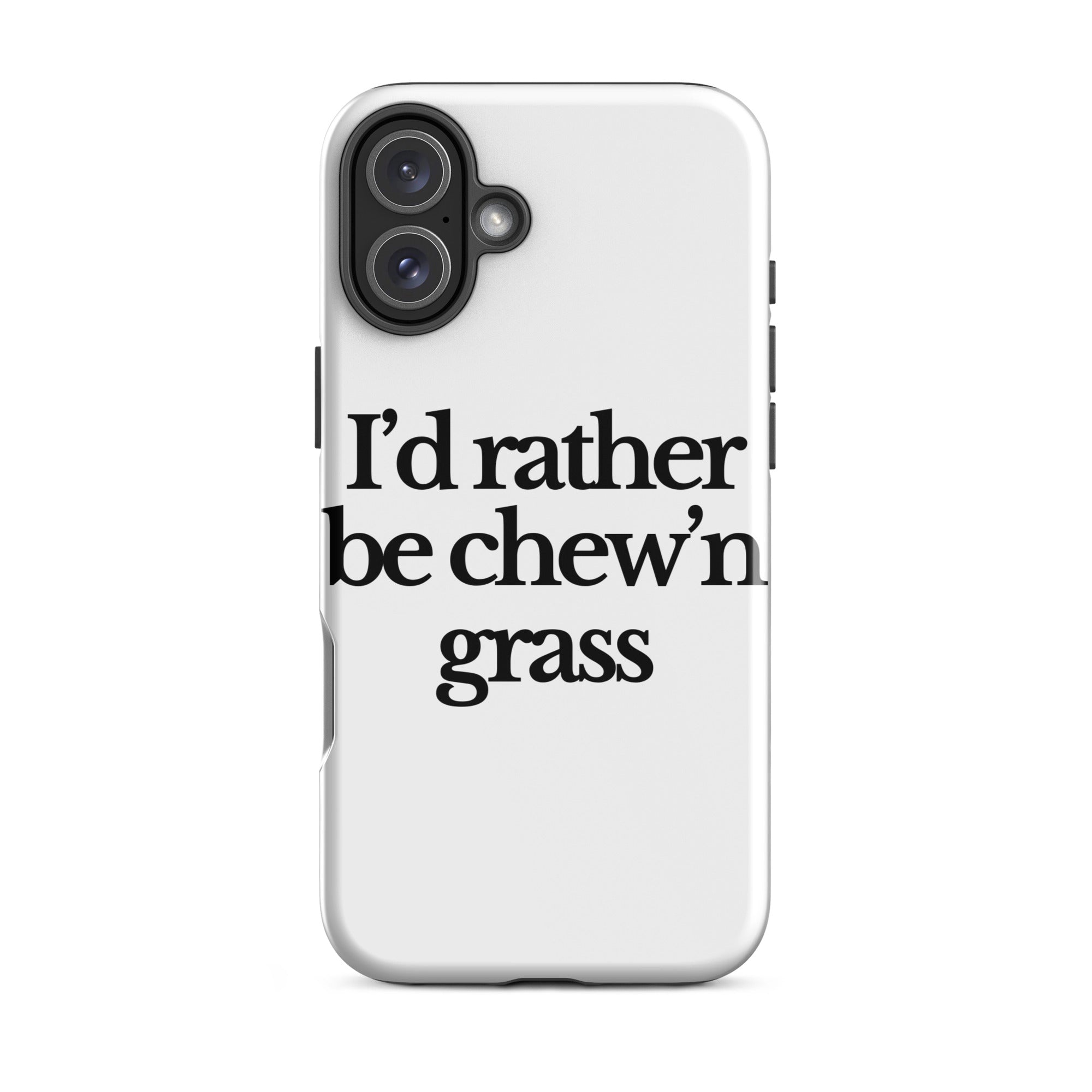 The Tractor Mugs Store iPhone 16 Plus I'D RATHER BE CHEW'N GRASS | Tough Case for iPhone® Quality Farmers Merch