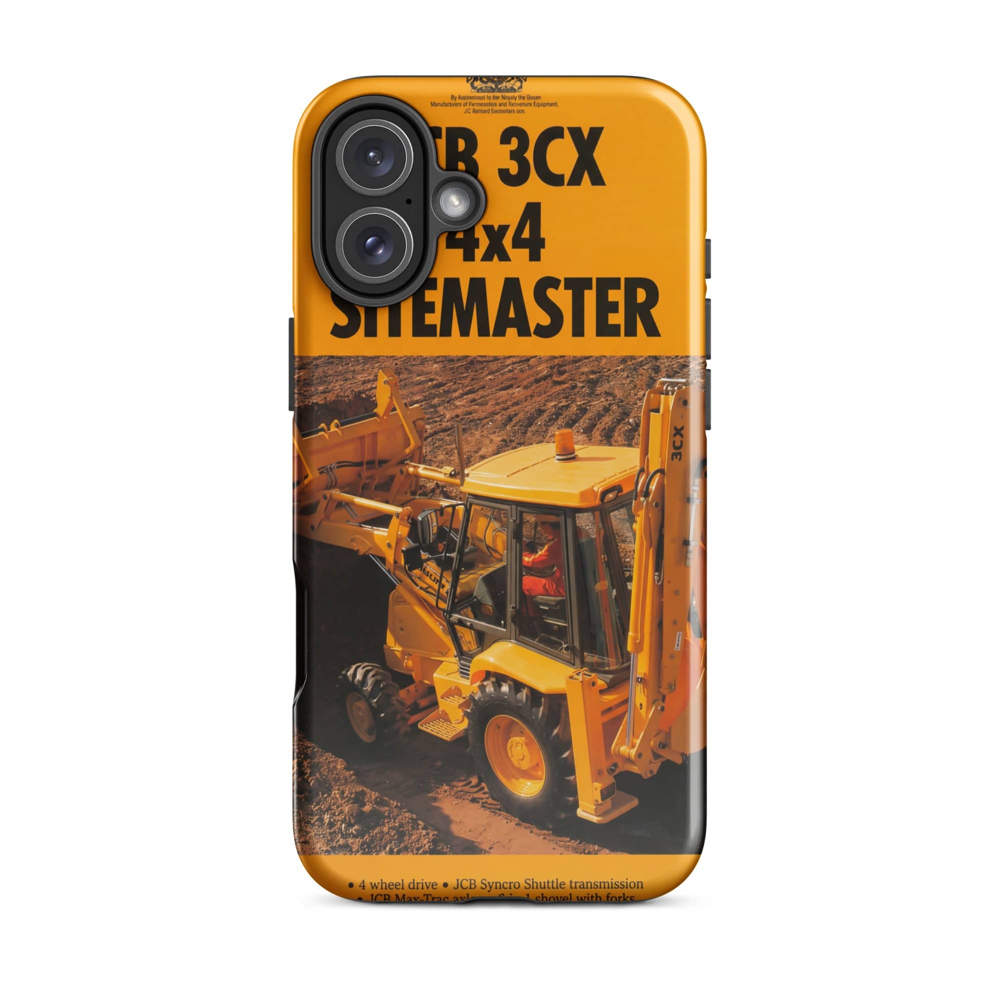 The Tractor Mugs Store iPhone 16 Plus JCB 3CX Sitemaster Brochure | Tough Case for iPhone® Quality Farmers Merch