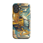 The Tractor Mugs Store iPhone 16 Plus JCB 3CX TURBO | Art Deco Tough Case for iPhone® Quality Farmers Merch
