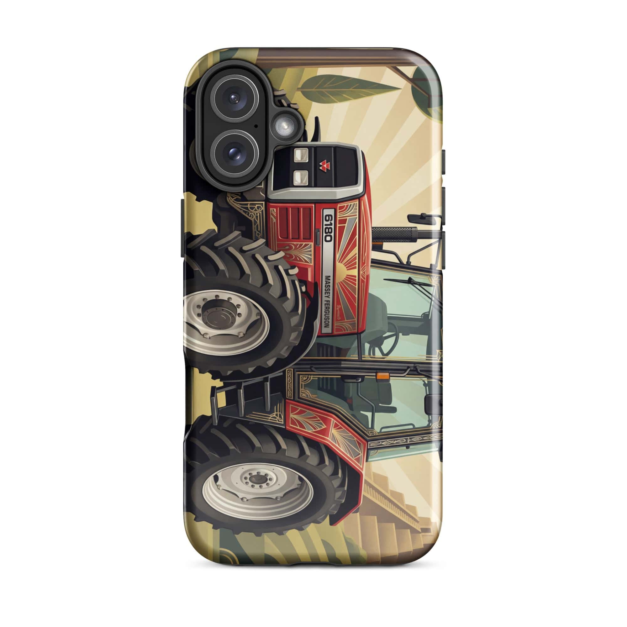 The Tractor Mugs Store iPhone 16 Plus Massey Ferguson 6180 | Art Deco Tough Case for iPhone® Quality Farmers Merch