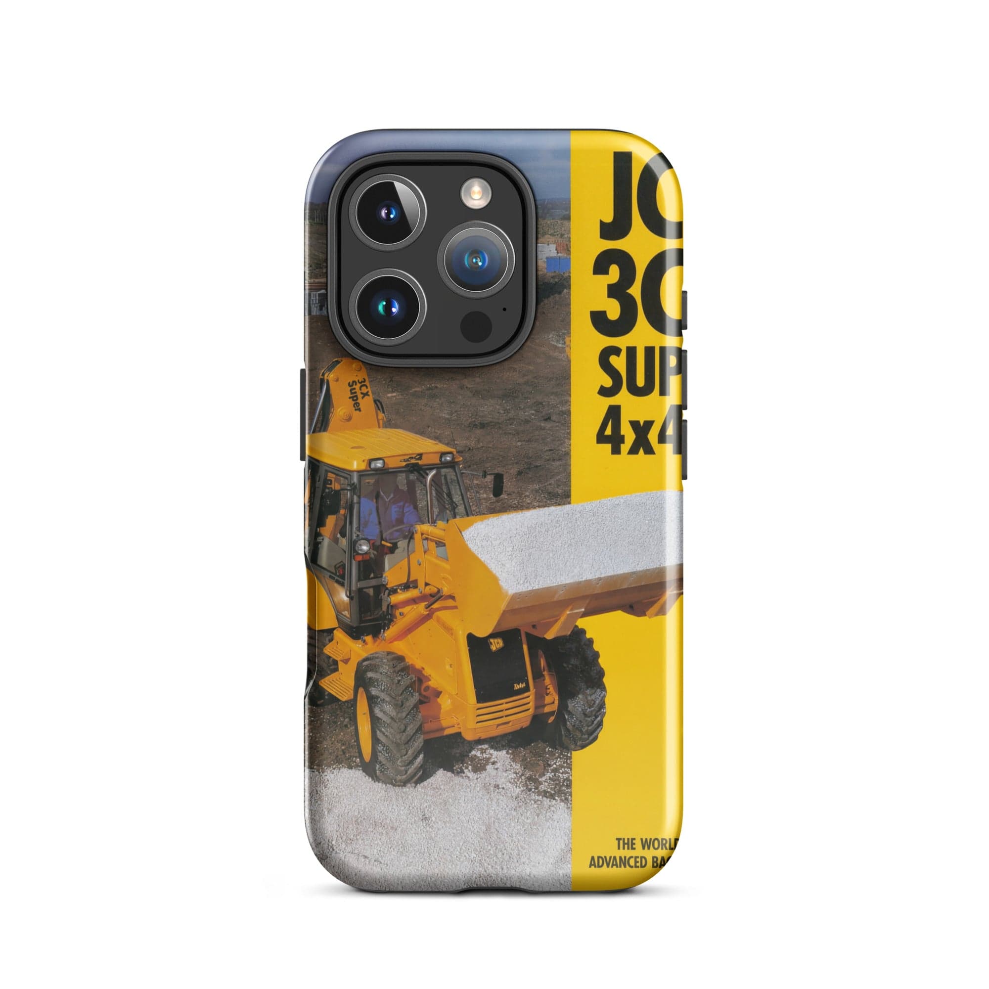 The Tractor Mugs Store iPhone 16 Pro JCB 3CX 4x4x4 Brochure | Tough Case for iPhone® Quality Farmers Merch