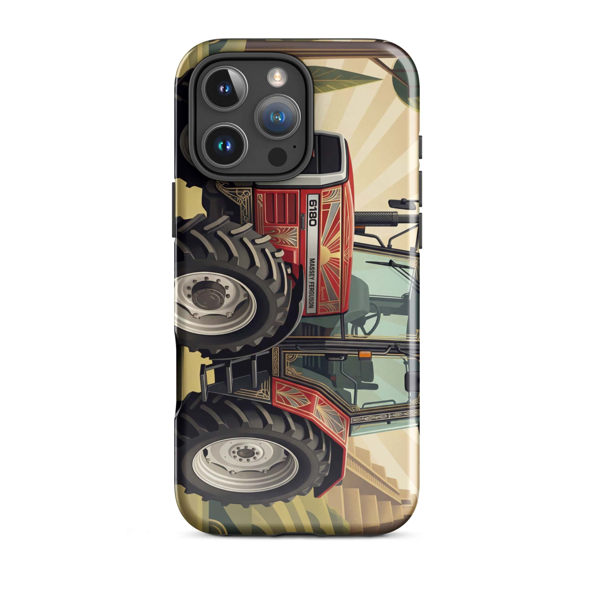 The Tractor Mugs Store iPhone 16 Pro Max Massey Ferguson 6180 | Art Deco Tough Case for iPhone® Quality Farmers Merch
