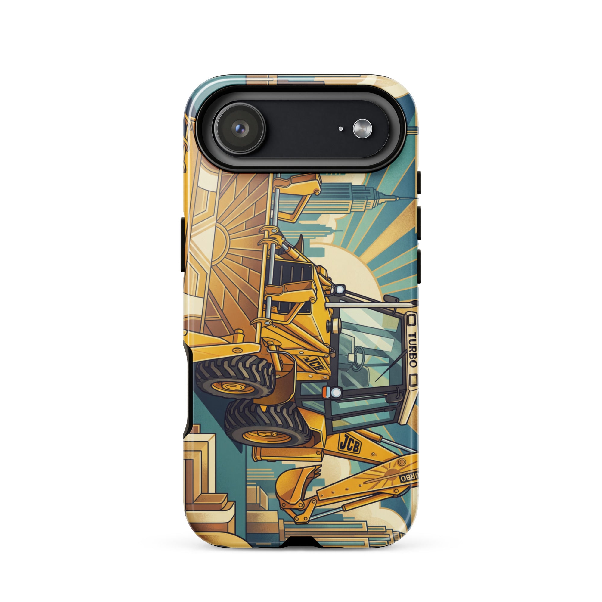 The Tractor Mugs Store iPhone 17 Air JCB 3CX TURBO | Art Deco Tough Case for iPhone® Quality Farmers Merch