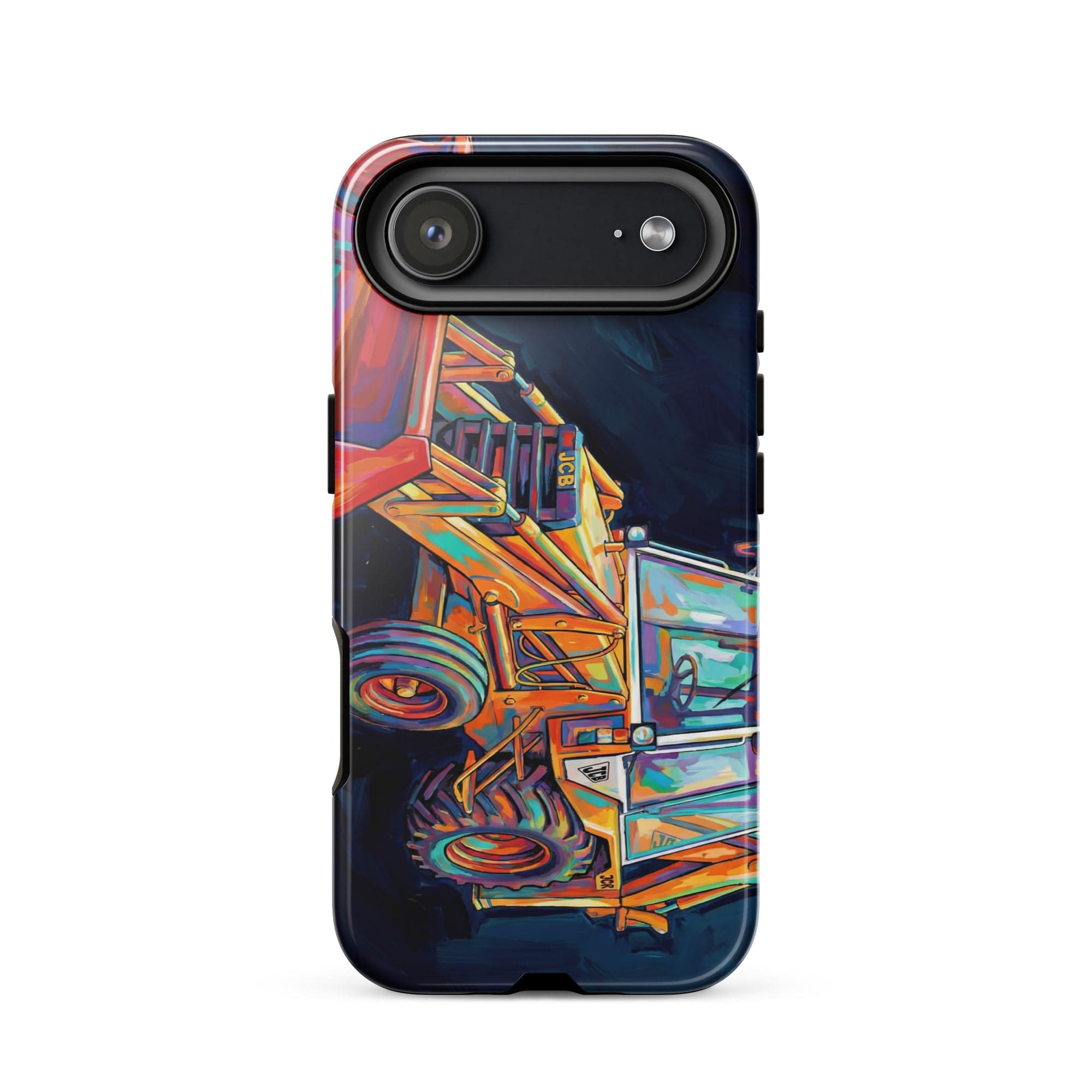 The Tractor Mugs Store iPhone 17 Air JCB 3CX White Cabin | Splash Art Tough Case for iPhone® Quality Farmers Merch